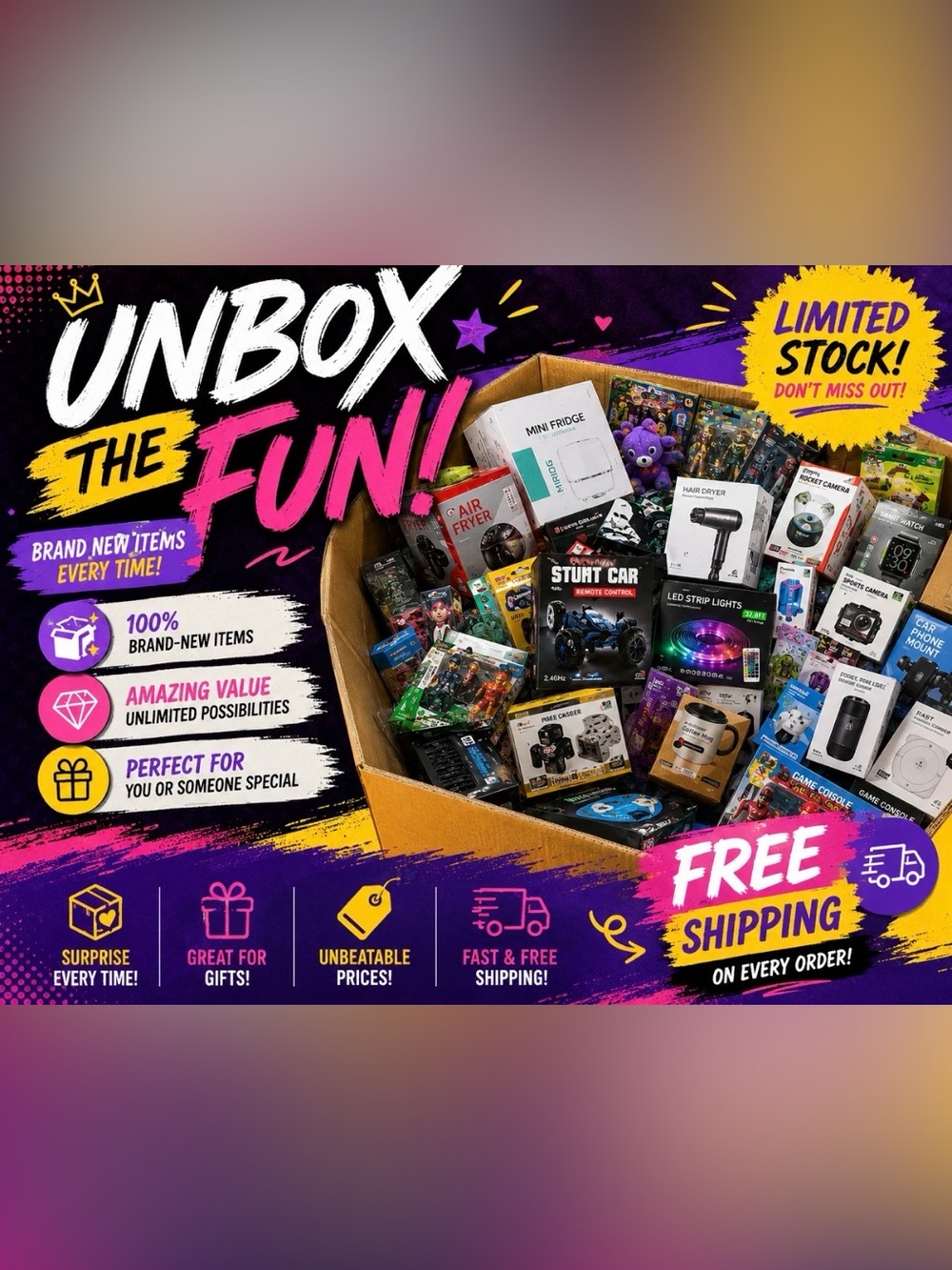Assorted Electronics, Household & Toys Bundle - Mixed Assortment !
